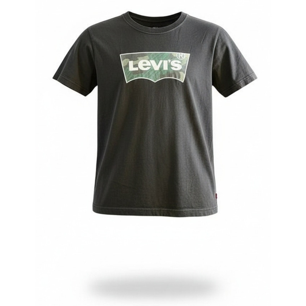 Levi's T-Shirt Boys XL Black‎ Short Sleeve Graphic Camo Batwing Logo